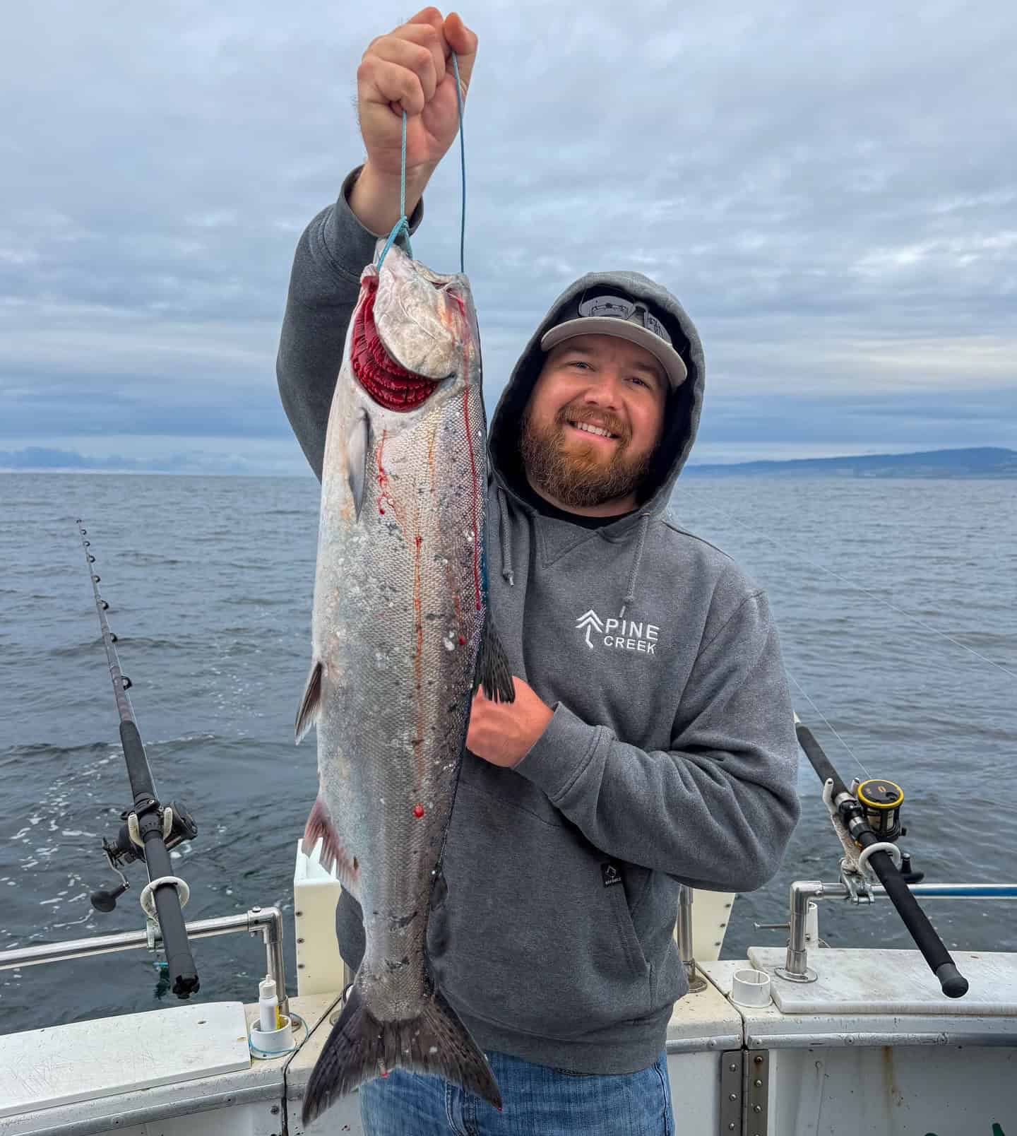 Caught a Salmon on a Fishing Trip